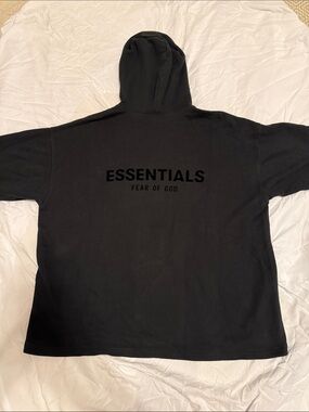 Fear of God Essentials Black Crewneck Hoodie